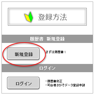 新規登録ボタン